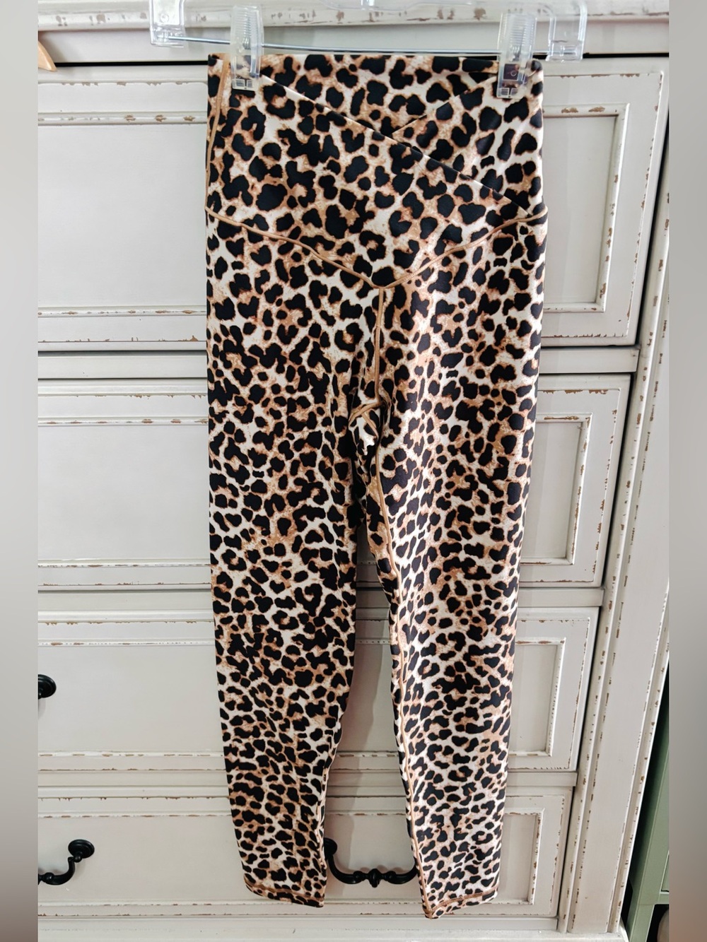 aerie Leopard Print Leggings in Tan and Black